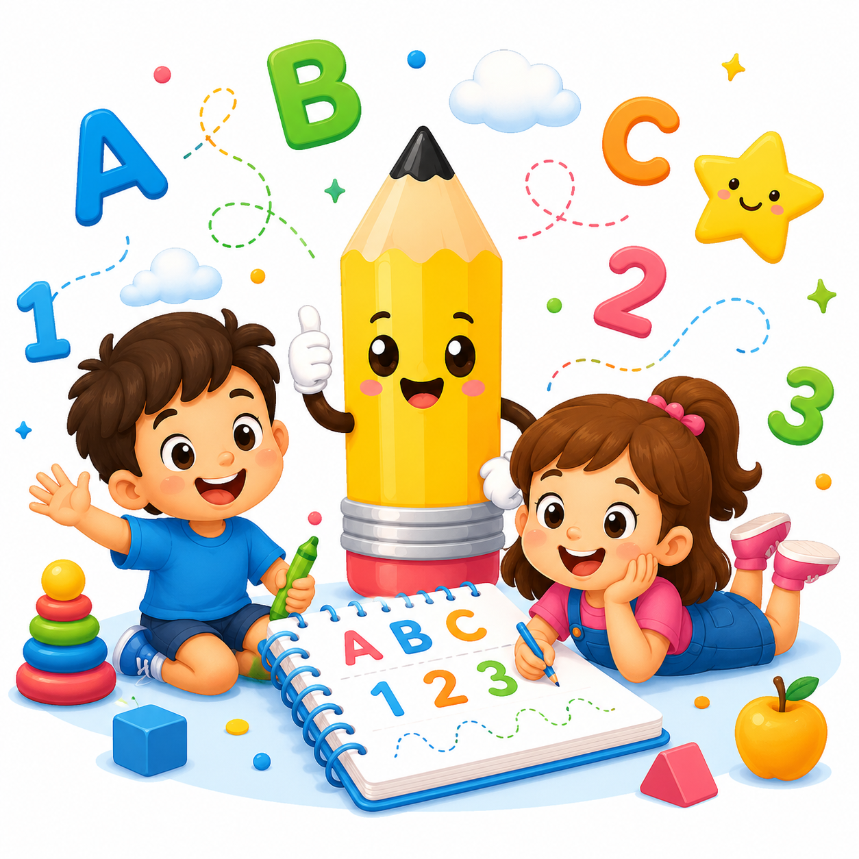 Niños aprendiendo con Aprende y Traza Kids